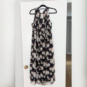 Old Navy Fit & Flare Shirred Crinkle Midi Dress